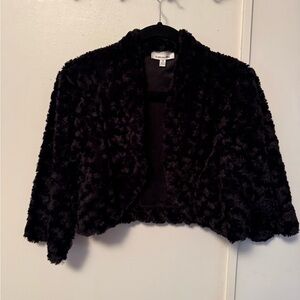 Elegant Black Faux Fur Shrug